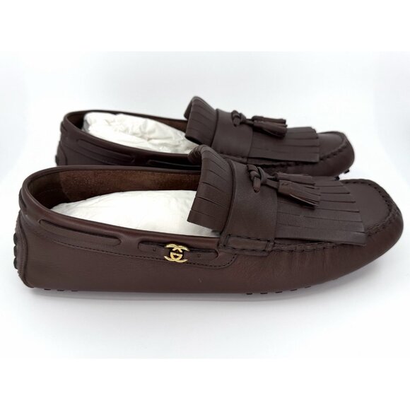 Gucci Other - Gucci Shoes Mens Driver Interlocking G Logo Leather Moccasins Italy US Size 12